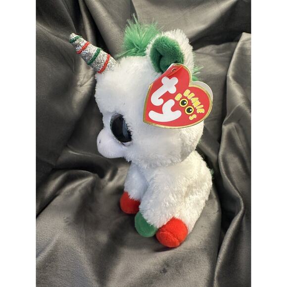 Ty Beanie Boo Candy Cane Plush Christmas Unicorn - Picture 3 of 8
